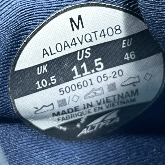 Altra Torin 4.5 Plush Men's Size 11.5 Running Shoes Foot Shape - Picture 10 of 10